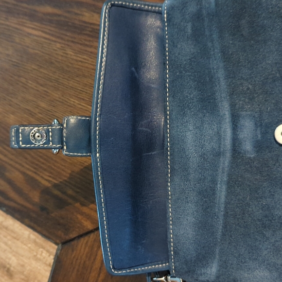 Coach Blue Suede Wristlet/ FLAWED - Picture 7 of 10